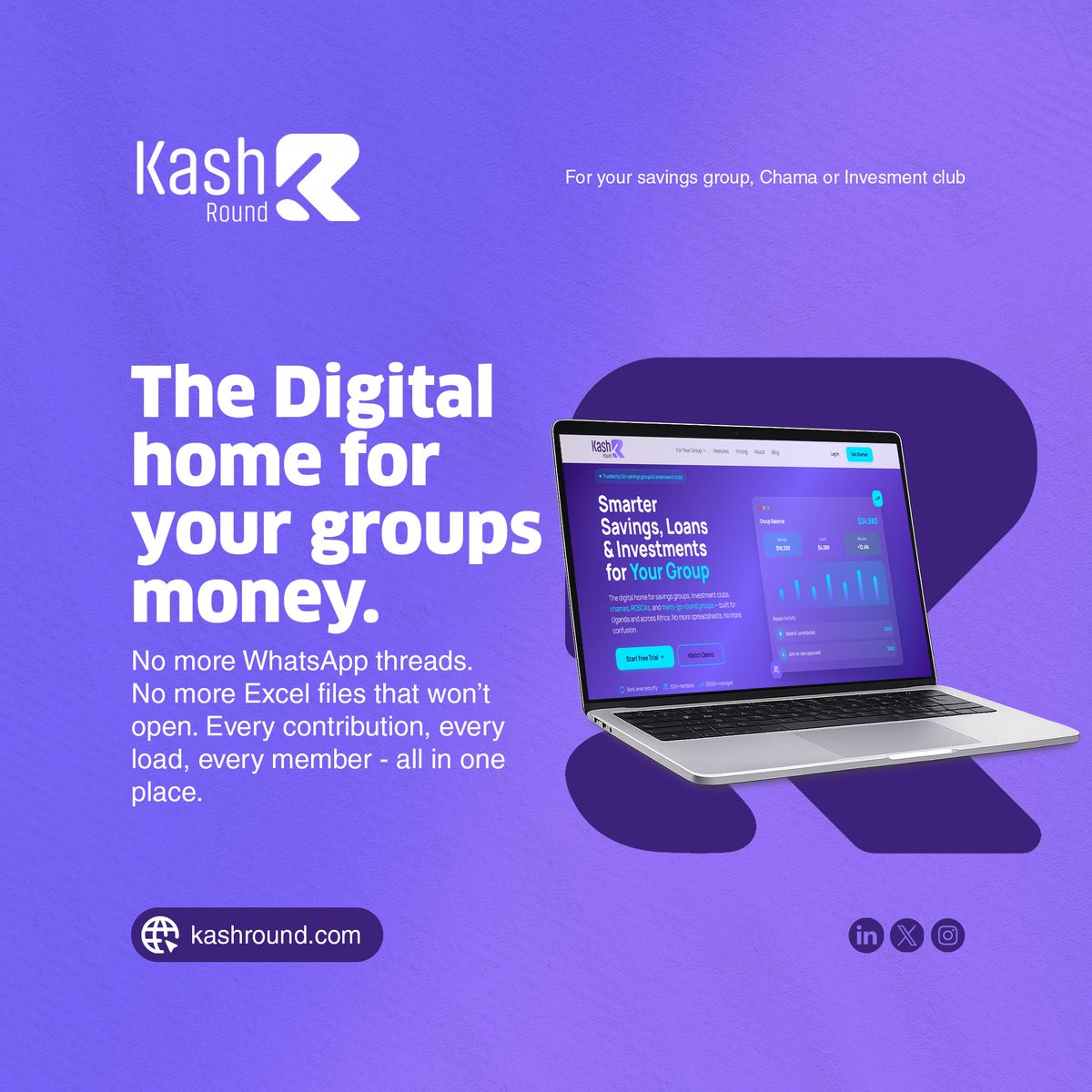 kashround's tweet photo. Savings groups in Uganda manage millions of shillings on WhatsApp voice notes and shared Excel files. We're building something better. 🧵 https://t.co/ZaXiGahpIM