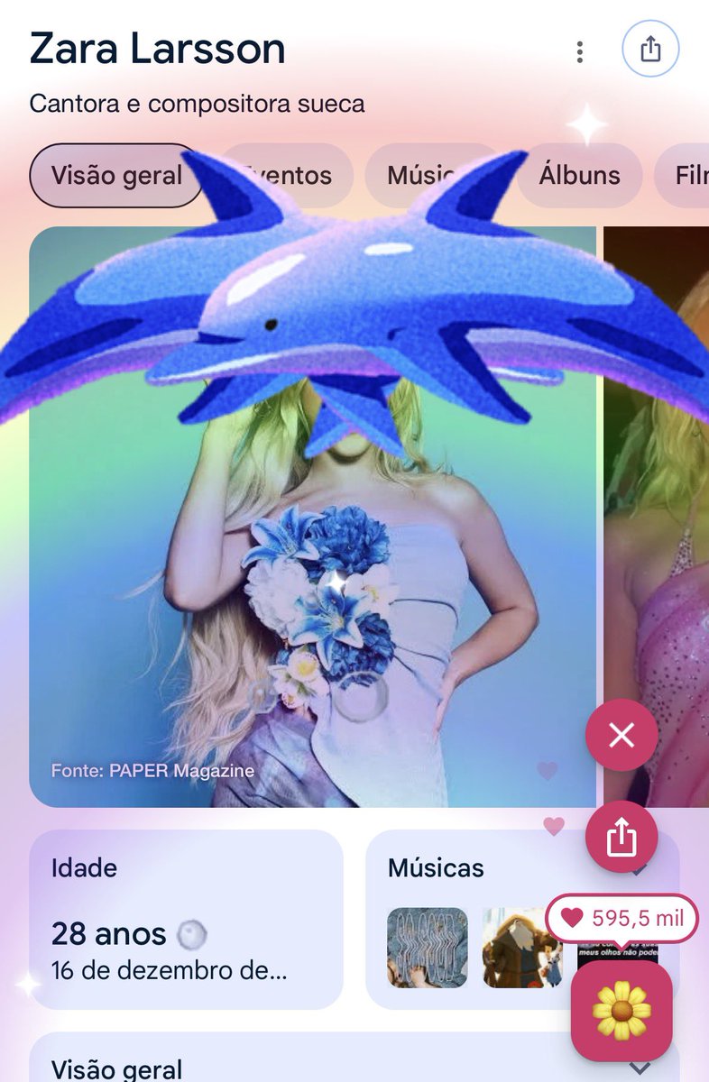popzeiro's tweet photo. Golfinhos agora aparecem quando você pesquisa por Zara Larsson no Google. https://t.co/GeIDR9DhYa