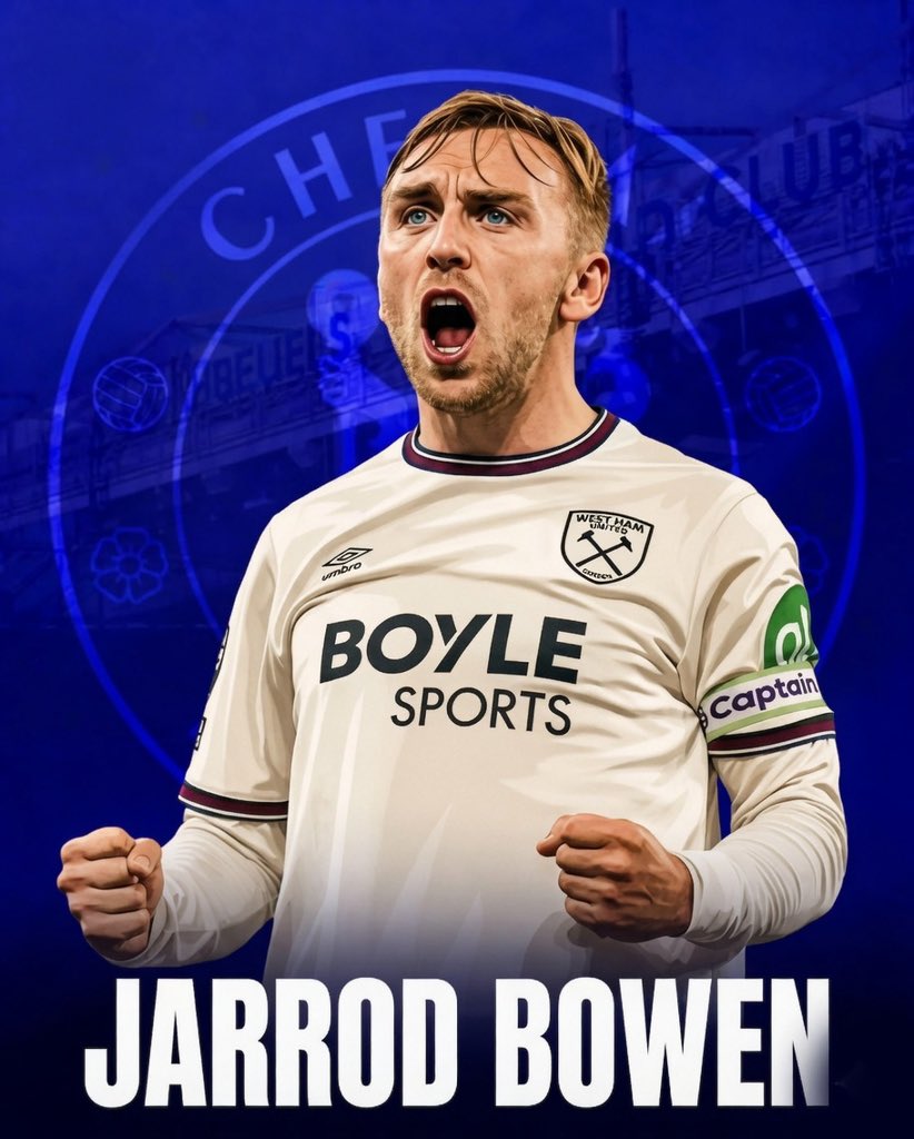mazvidd's tweet photo. 🚨JARROD BOWEN TO CHELSEA UPDATE!!! 🏴󠁧󠁢󠁥󠁮󠁧󠁿 🔵🔥

✍️Chelsea, Liverpool and Manchester United are all reportedly interested in West Ham star Jarrod Bowen 👀🔥
Chelsea are said to admire Bowen’s experience, versatility and work rate as they look to add proven Premier League quality to their young squad. While the interest is not advanced yet, he could provide competition on the right wing and cover in attack.💥🪄

Liverpool and Manchester United are also monitoring the situation as clubs look to take advantage of West Ham’s financial concerns.💰

Would Bowen be a good signing for Chelsea? 🤔