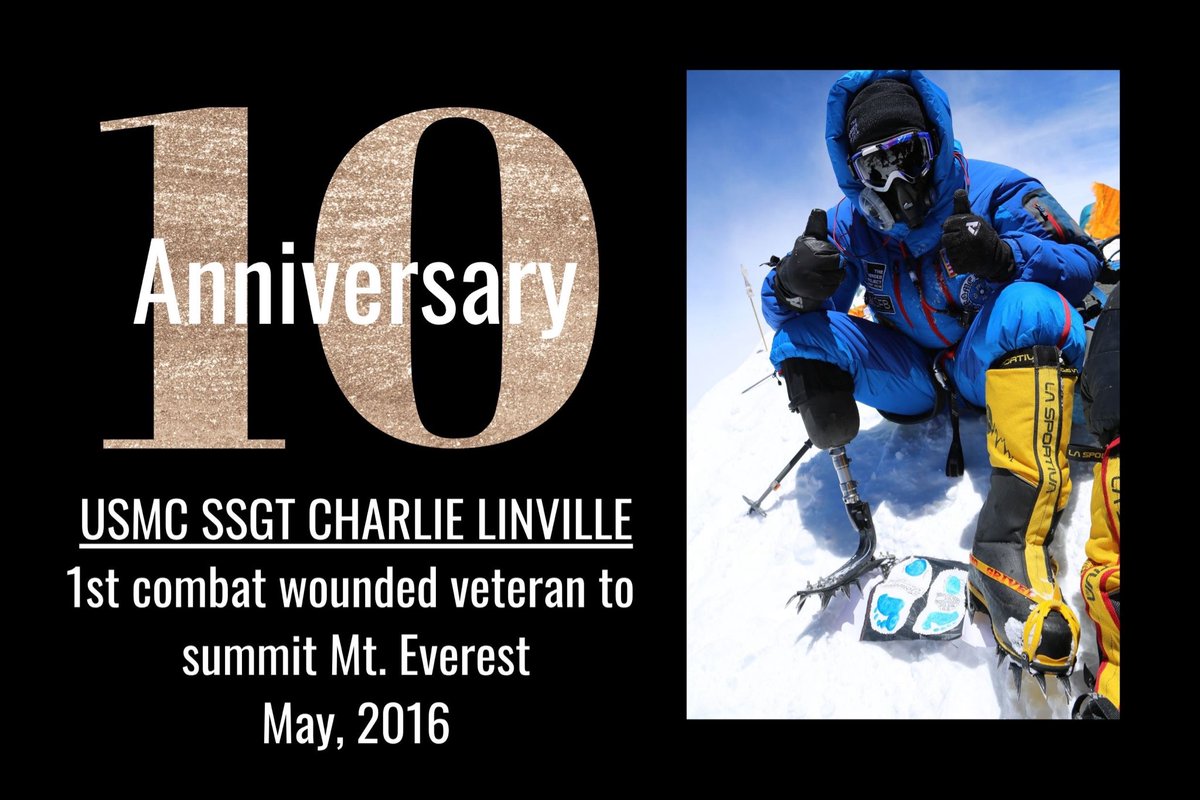 HeroesProjectUS's tweet photo. Happy 10th Anniversary, Charlie. Everest didn’t stand a chance. This is what THP does, we make the impossible possible. With the new Veteran Retreat Center, we’ll create even more epic moments like this. https://t.co/172hO1nRrE