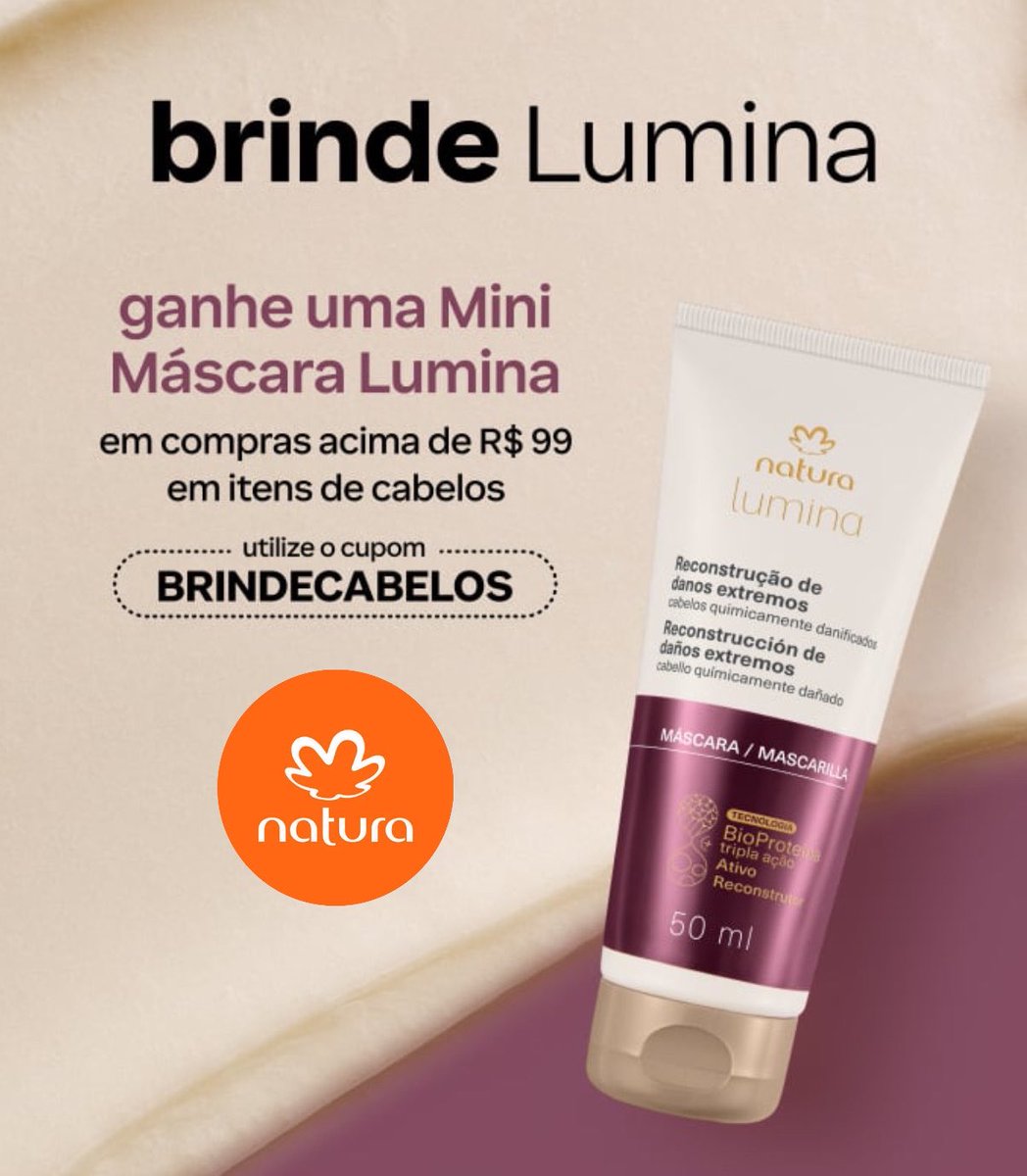 cupomdalaine's tweet photo. Ganhe “Brinde Natura”

Ganhe uma mini máscara lumina✨

🏷️Cupom: BRINDECABELOS
ou MAIO (site todo)

Através do meu link🔗 https://t.co/tTKqrELaNR https://t.co/bmwLLPJ6cC