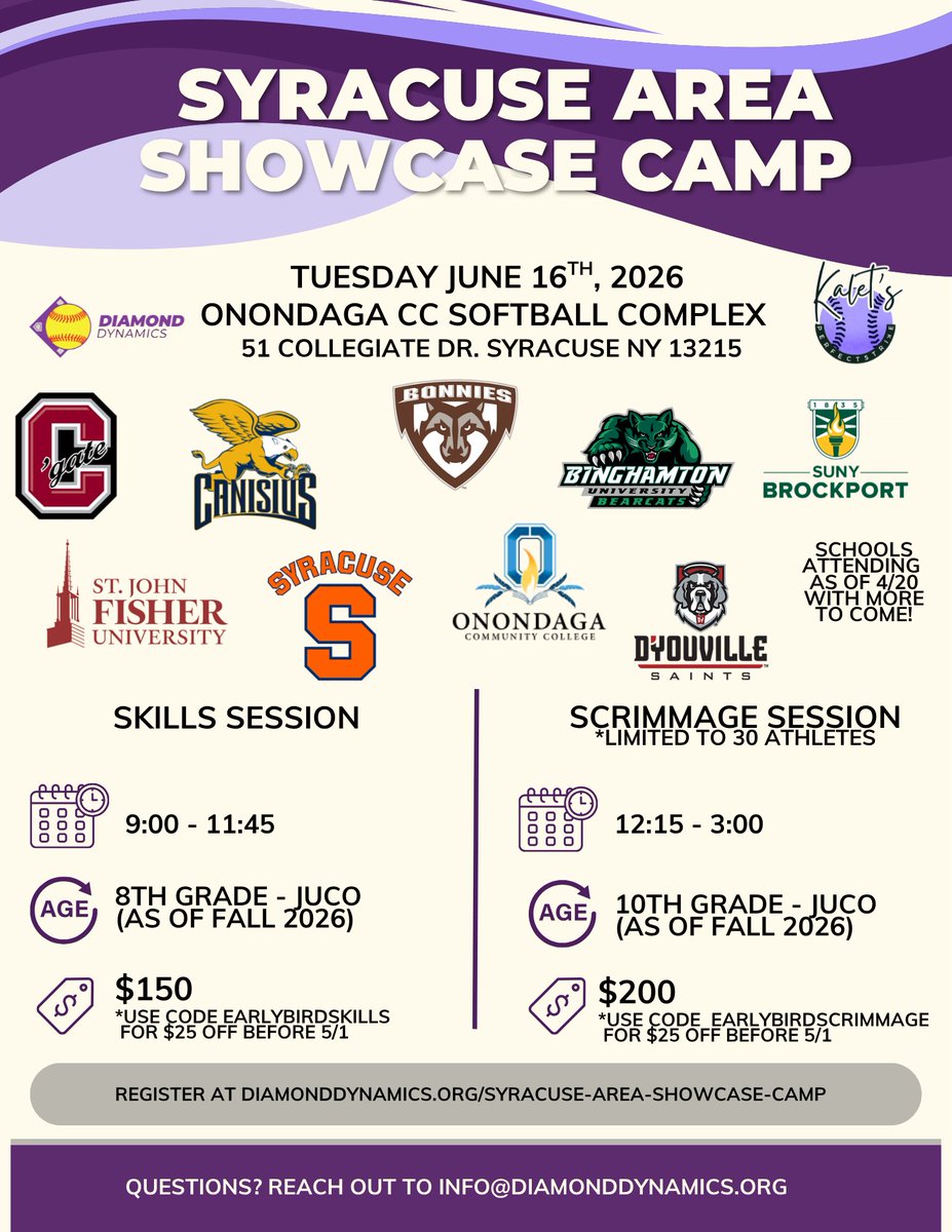 DDSB_Events's tweet photo. Spots currently available as of 5/19:
Morning Session - all positions open
Afternoon Session - 2 pitcher/5 outfielder slots open

Register at: 
https://t.co/xgMJ3cAgqM https://t.co/zIT3RsGOus