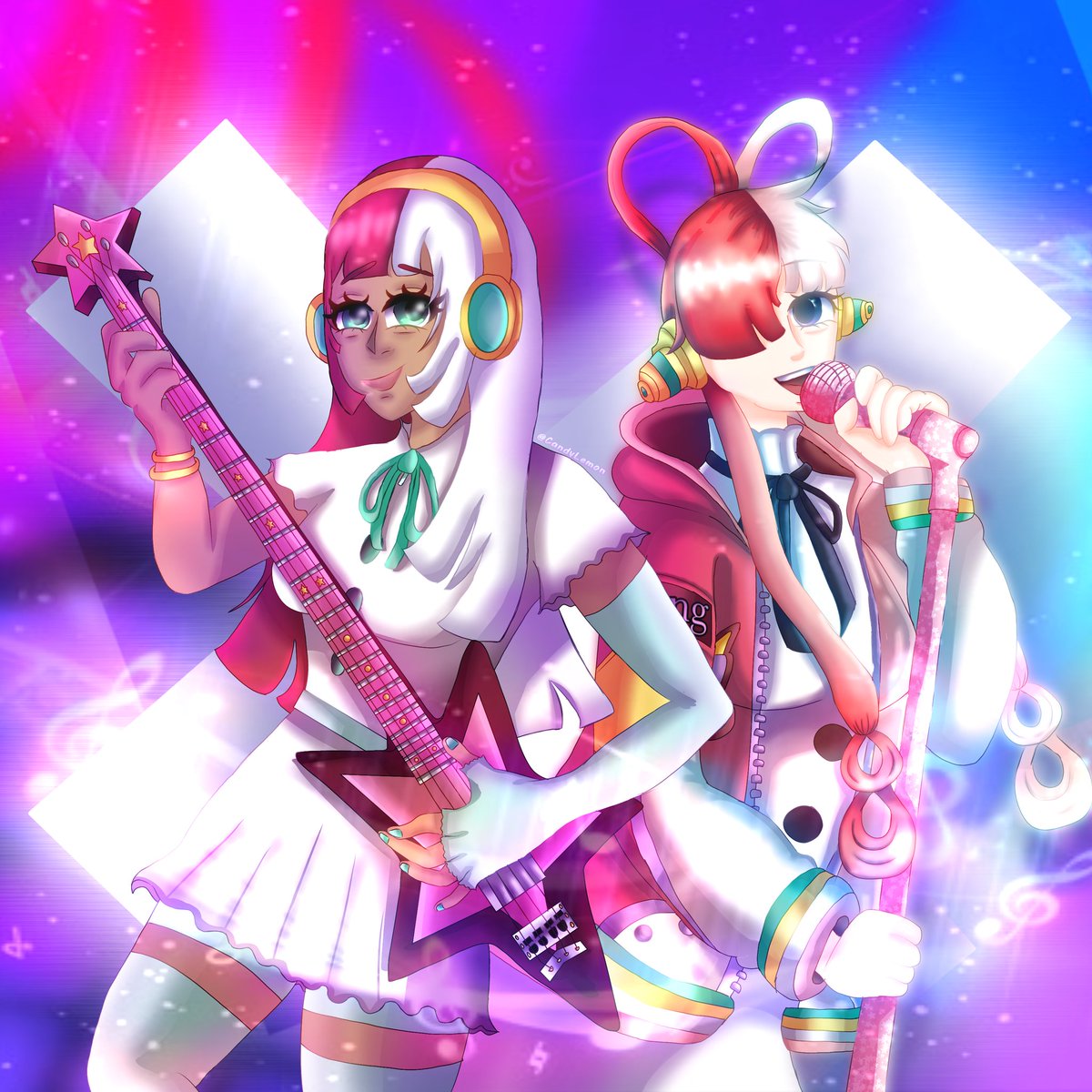 CandyLemon_ofc's tweet photo. Rework of my old art from 2024

"Lemonie &amp; Uta (RED film)"
"The best musical duo of the Pirates!"

It took me a total of 21 hours and 58 minutes to finish, it took me a long time but I delivered a great result!

What did you think? Like and comment with a 🎵 emoji!
#illustration https://t.co/Z3v6daPAgX