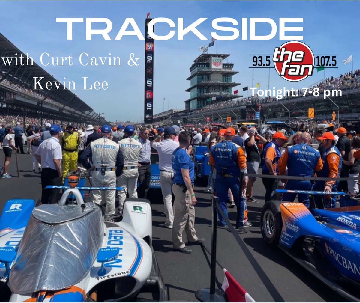 KevinLee23's tweet photo. Room for Qs on todayโs #Trackside. Airs at 7pm ET on @1075thefan. #Indy500 #IndyCar https://t.co/N3P2gJtQCE