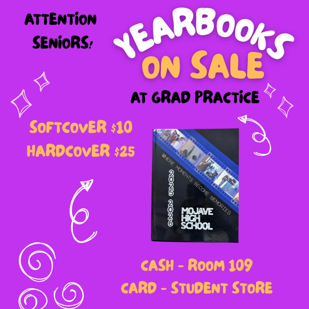 mojaveCoyotes's tweet photo. Get your yearbook tonight at grad practice!! https://t.co/e5Dhi9pWJw