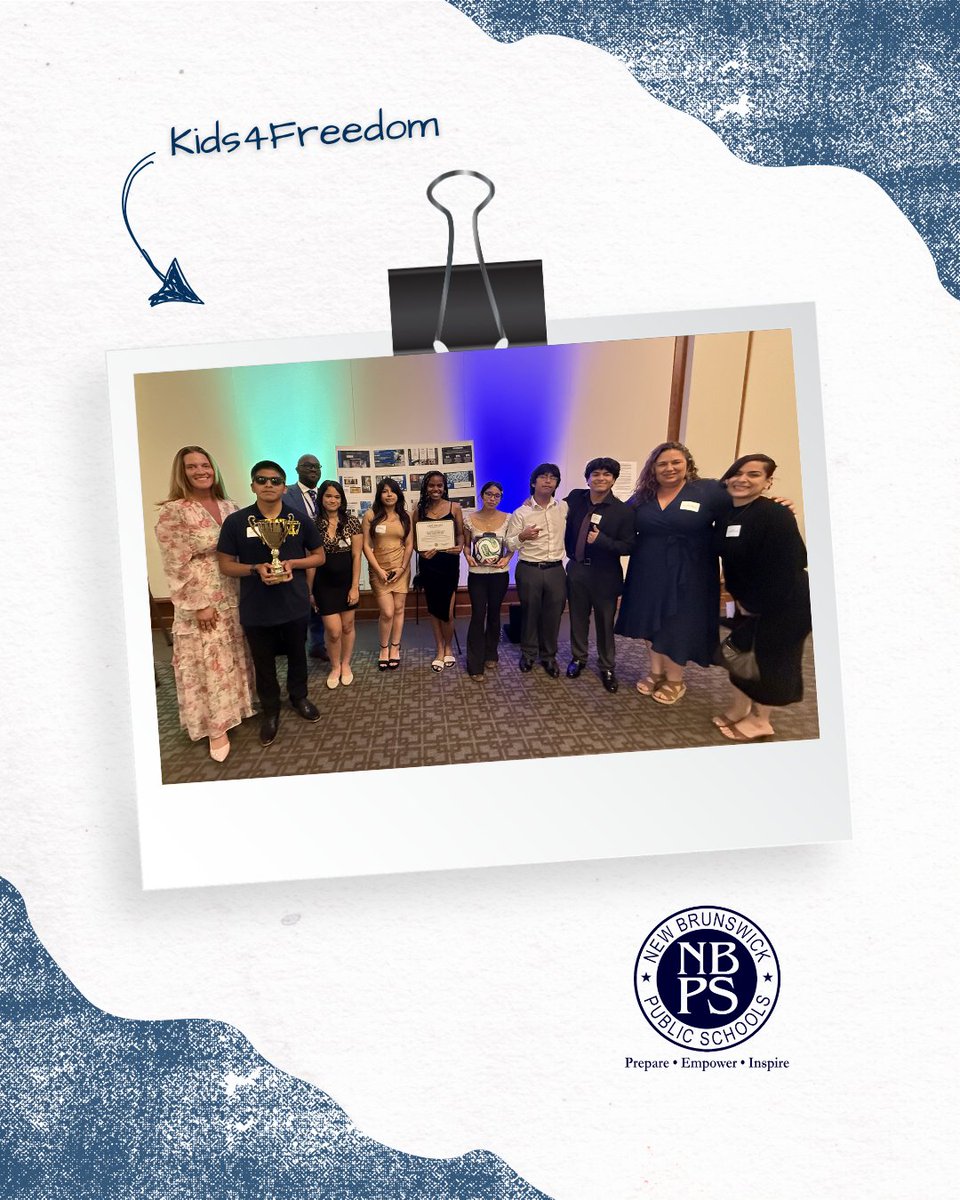 nbpschools's tweet photo. Congrats to Valerie Bozza’s senior health class at New Brunswick H.S. on being recognized at the Kids4Freedom Safety Challenge ’26 awards at Montclair State University 💙👏

#NewBrunswickNJ #Kids4Freedom https://t.co/rvShUMLB0p