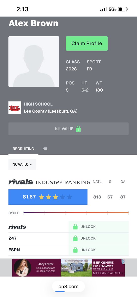 6Alexbrown's tweet photo. #AGTG🙏🏽 Blessed to be ranked as a 3⭐️ by @Rivals #JobNotFinished ‼️ https://t.co/7gPW0CxnK1