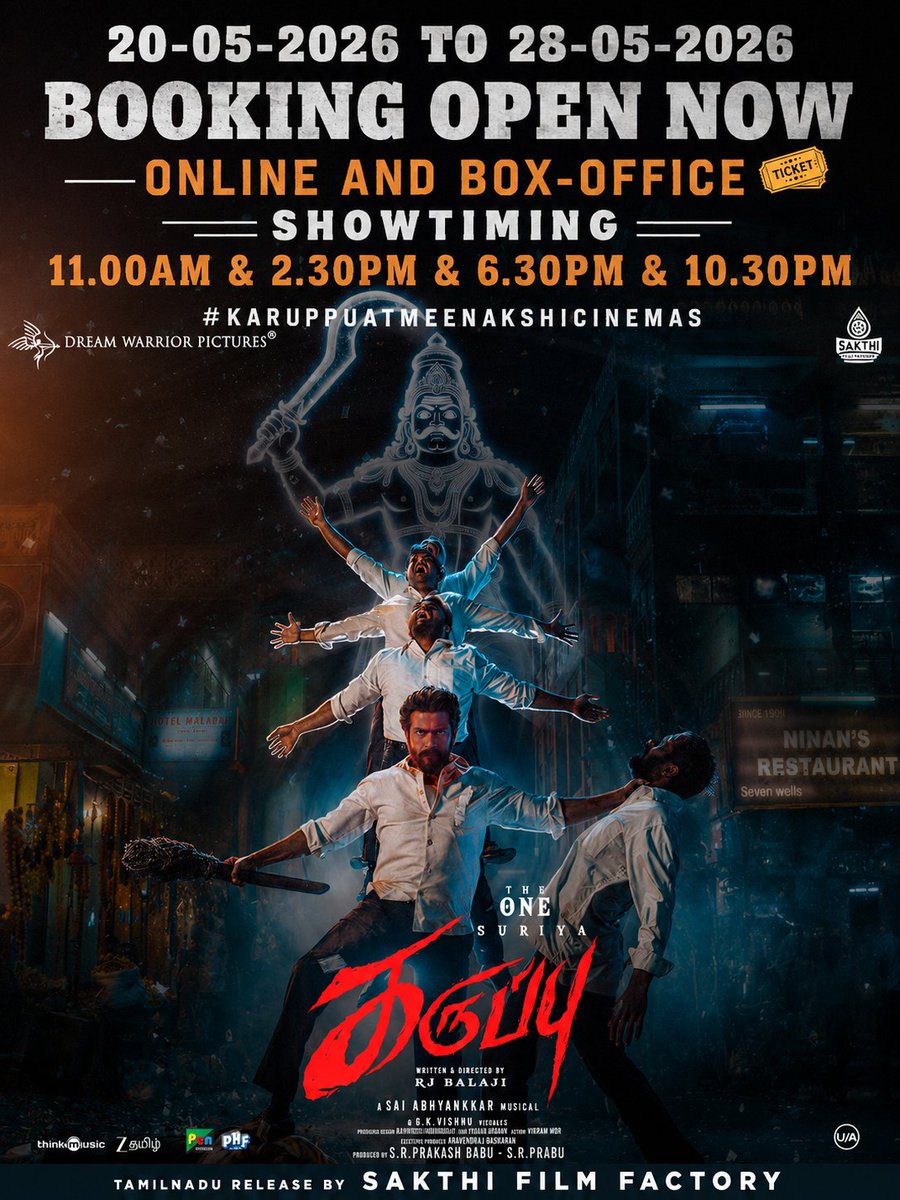 Meenakshi_Off's tweet photo. #Karuppu 20-05-2026 To 28-05-2026 Booking Open Now Online And Box-office π
#ShowTiming - 11.00AM & 2.30PM & 6.30PM & 10.30PM
#KaruppuAtMeenakshiCinemas https://t.co/tpvB0vAJwI