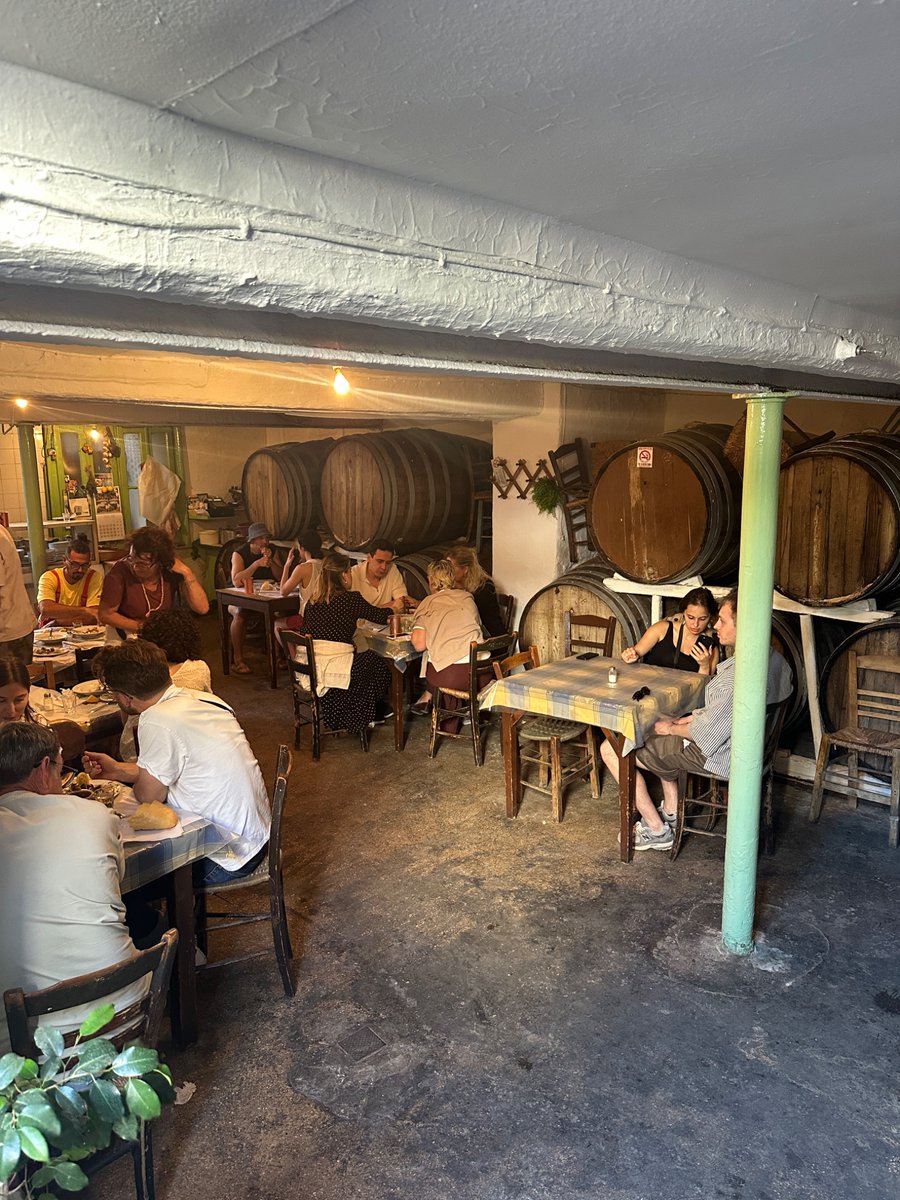 apuseni_count's tweet photo. Went to Athens and had lunch at Diporto. A 150-year-old cellar with no sign and no menu. The chef is a grumpy old guy and you eat whatever he cooked that day. Amazing experience https://t.co/q3DgZIztlf