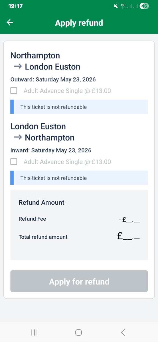 robertbutcher's tweet photo. @LNRailway Non refundable on your app.  Can I DM you to sort this out for me? https://t.co/Y0xuR5seVf