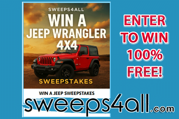 SweepsForAll's tweet photo. 🌄On or off road, go where you want to go! 🏆Enter to #win a brand new Jeep Wrangler 4x4!😍

🎁Give Yourself the Gift of Free Entries Today: https://t.co/H7GCzEU03g https://t.co/s7dgBbLWTb