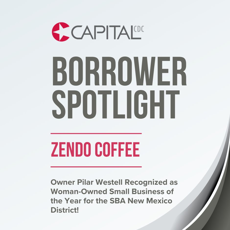 CapitalCDC's tweet photo. Capital CDC borrower Pilar Westell, Owner of Zendo Coffee in Albuquerque, New Mexico, received the "Woman-Owned Small Business of the Year" Award from the SBA New Mexico District Office at the Small Business Week Awards Luncheon on May 8th. 🏆👏 🎉 https://t.co/imq1KrsKIt
