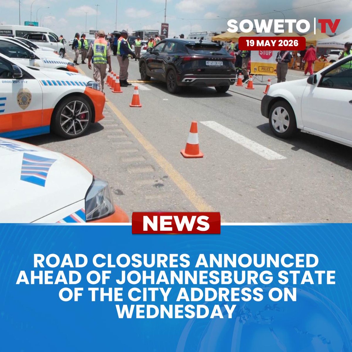SowetoTVchannel's tweet photo. The City of Johannesburg has announced major road closures in Braamfontein ahead of Executive Mayor Dada Morero’s State of the City Address on Wednesday. Motorists are advised to use alternative routes and expect delays.
#CityOfJohannesburg #Braamfontein #StateOfTheCityAddress https://t.co/DQYVJ3jCZ3