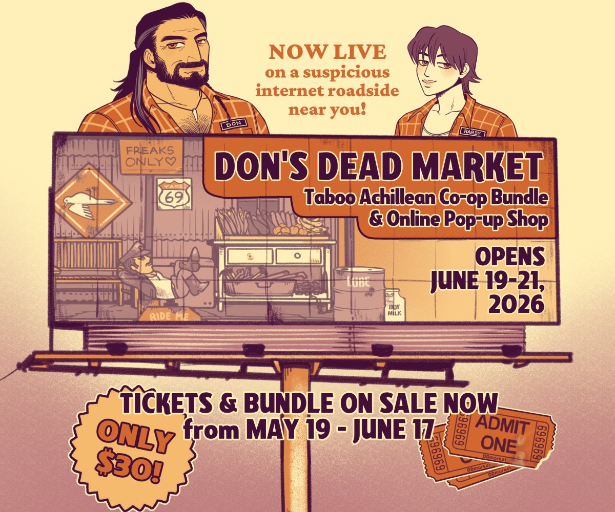 roofiction's tweet photo. Our taboo smut bundle is live! If you buy the bundle, you get an invite to the virtual market in June. 

22 comics, 12 books, 3 visual novels, and 2 artbooks. All original transgressive explicit achillean works of passion and eroticism.

https://t.co/sFCeOSE3ac https://t.co/1DptIjn1pj