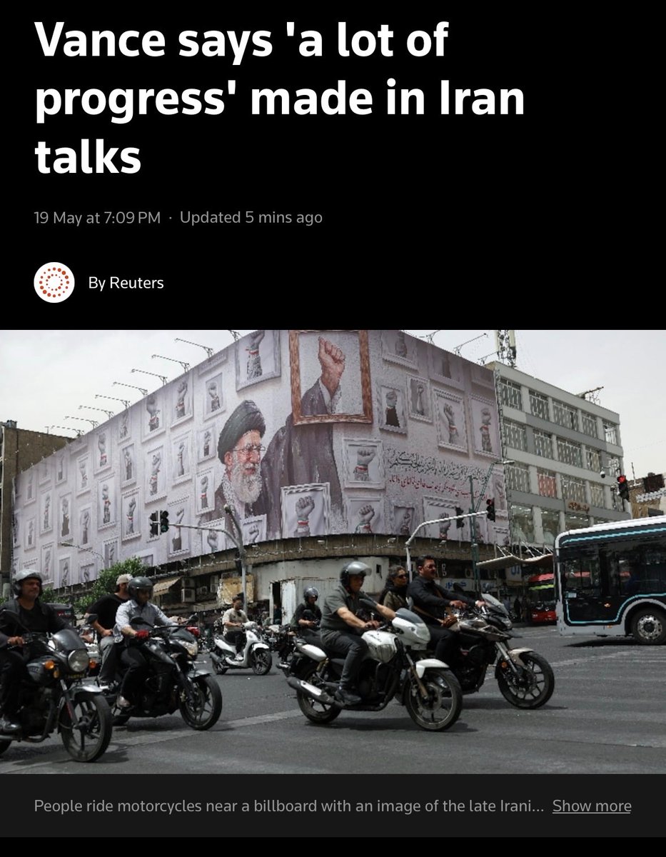 wesleyfxc's tweet photo. 🚨BREAKING:

U.S. Vice President JD Vance said the United States and Iran have made a lot of progress in their talks and neither side wants to see a resumption of the military campaign.

"We think that we've made a lot of progress. We think the Iranians want to make a deal,"

Vance said he had just spoken to Trump, who stressed that the core issue for the U.S. is that Iran can never have a nuclear weapon. If that happens, Vance said, countries around the Gulf would then want their own
weapon, then other countries across the world would as well.