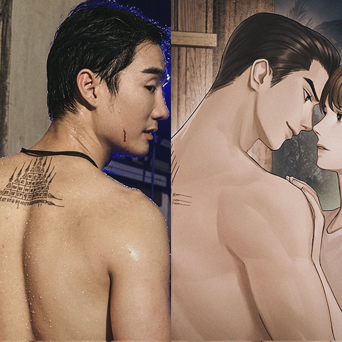 jeongkyununa's tweet photo. HE'S DEFINITELY WAY BIGGER NOW!!!!! I'M AFRAID FOR BOOKIEEEEEEE 🙈🫣🦊🍅🤟

📸ctto
#fforce_ #kasibook #ForceBook #ฟอสบุ๊ค #Hongsen #YongYi #LoversAndGangsters 
@fforcejs @kasibook https://t.co/YizDgxfFQy