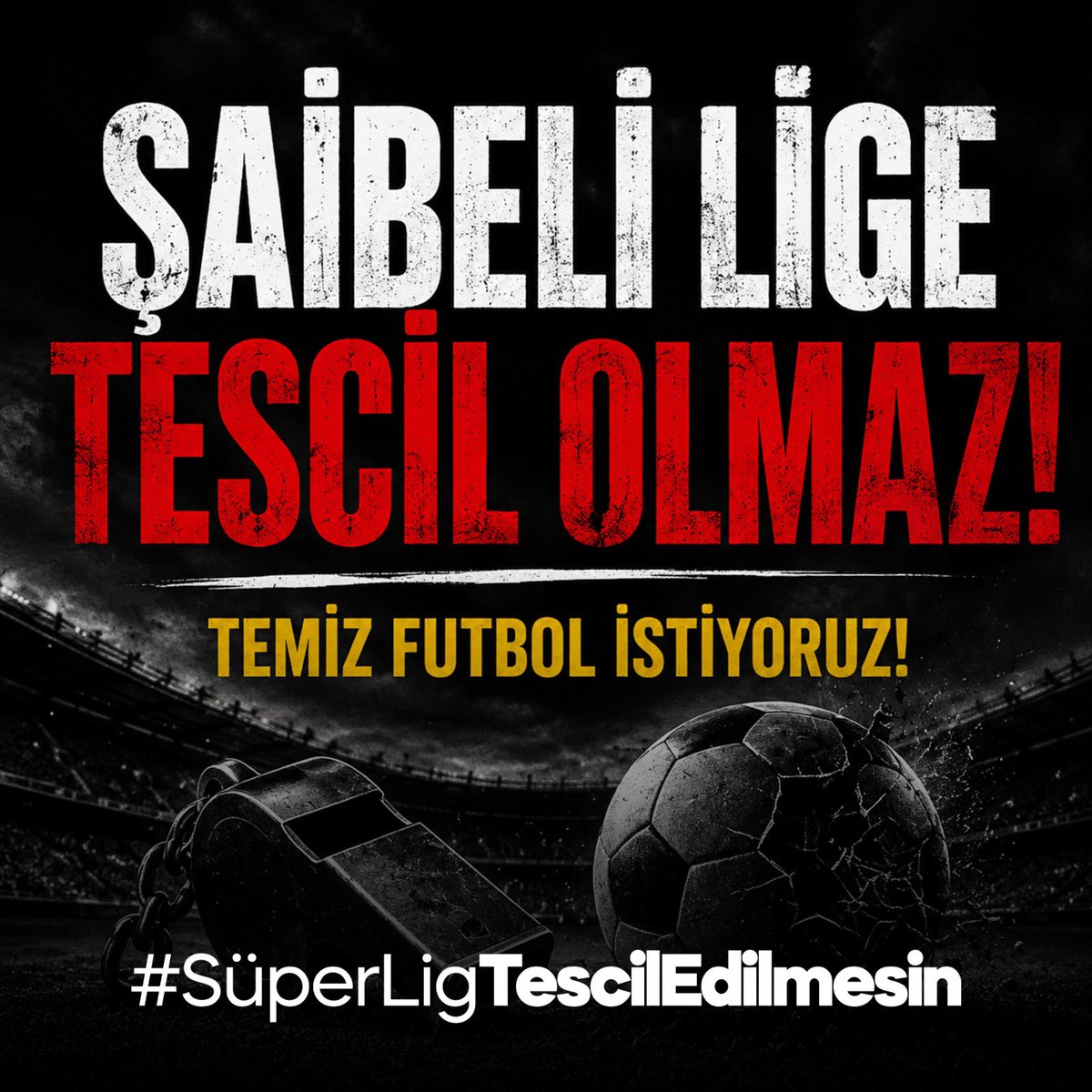 ondergok01's tweet photo. EĞER DERDİNİZ TEMİZLİKSE; TEMİZ BİR FUTBOL İÇİN, 
#SüperLigTescilEdilmesin https://t.co/ArkQF5GuF3