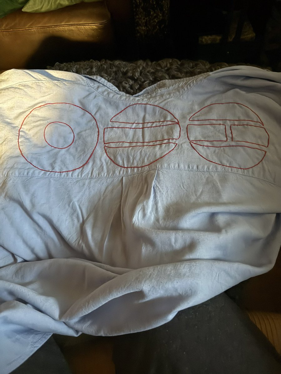 jeyhawk's tweet photo. @SaraSewsIdols I think I want to put something like ”keep swimming” under the whale and then I imagine I’ll spiral from there. 😂 (Terrible pictures but the Arirang symbols are on the back.) https://t.co/iUhr94T8hq