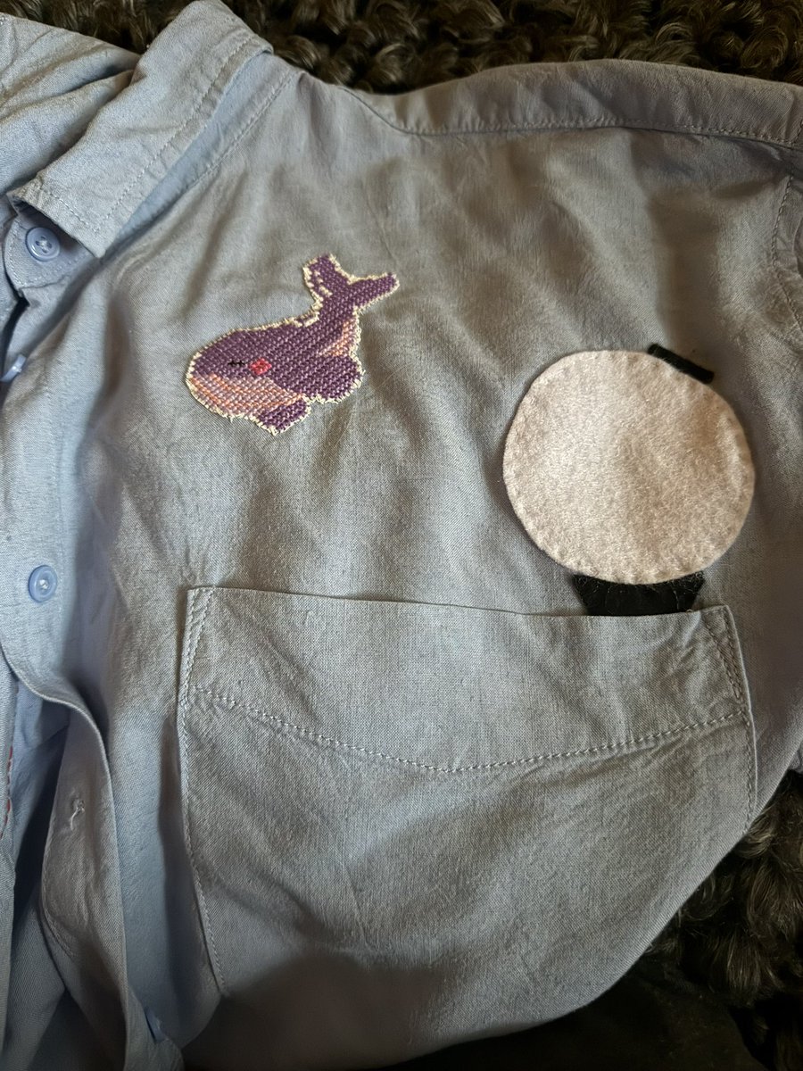 jeyhawk's tweet photo. @SaraSewsIdols I think I want to put something like ”keep swimming” under the whale and then I imagine I’ll spiral from there. 😂 (Terrible pictures but the Arirang symbols are on the back.) https://t.co/iUhr94T8hq