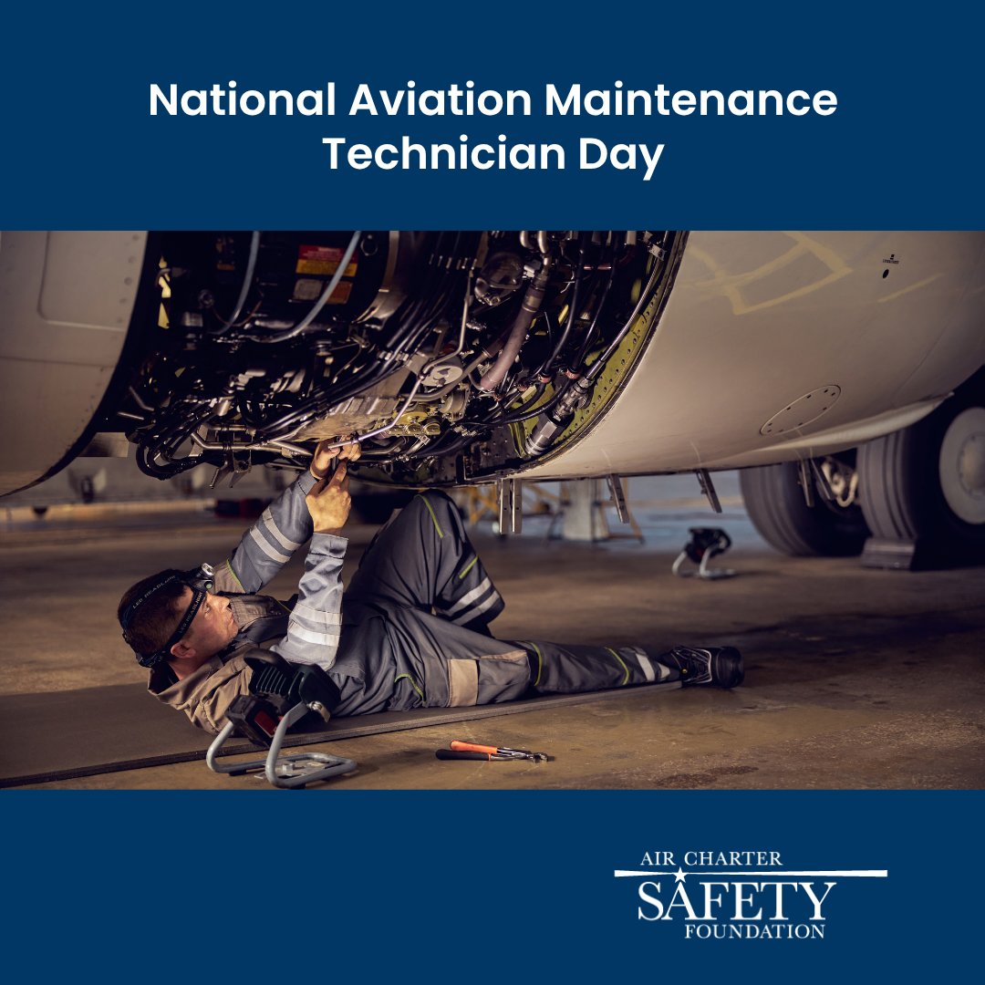 ACSF_AERO's tweet photo. Today we recognize the Aviation Maintenance Technicians whose skill and dedication keep aviation safe every day.

#AMTDay #AviationMaintenance #ThankYou https://t.co/FKjQ1Nnnq3