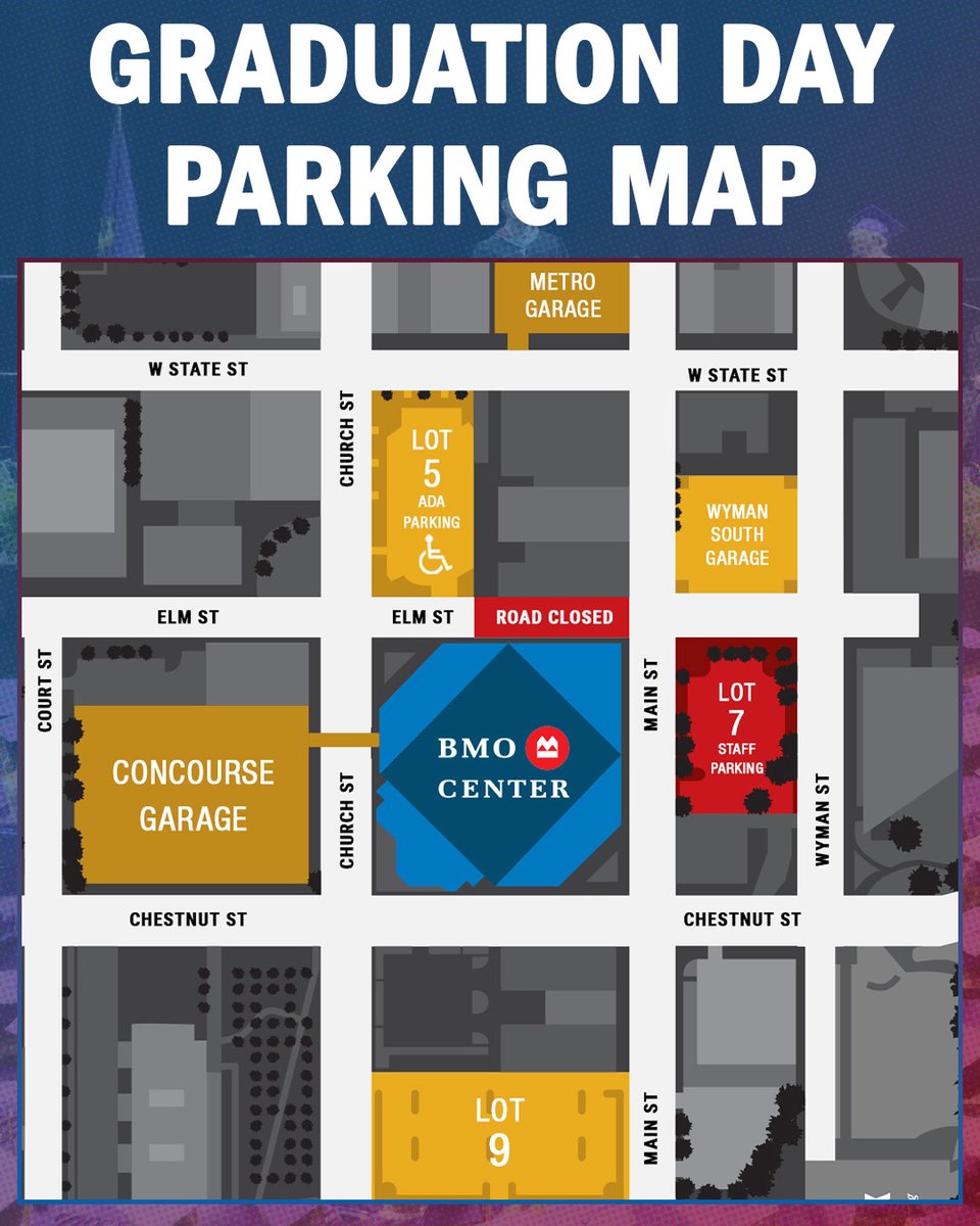 BMOCenter's tweet photo. ‼️KNOW BEFORE YOU GO GRADUATIONS‼️
Headed to Harlem HS or Hononegah HS Graduation at the BMO Center on May 23?
🚧 Expect Elm St. road closures
🚨Arrive early for parking
Pre-pay Parking > https://t.co/uNOv1AqJCE
Parking > https://t.co/eR9q7lcJBx
Policies > https://t.co/9IMjhACN9p https://t.co/R8UqzJEdak