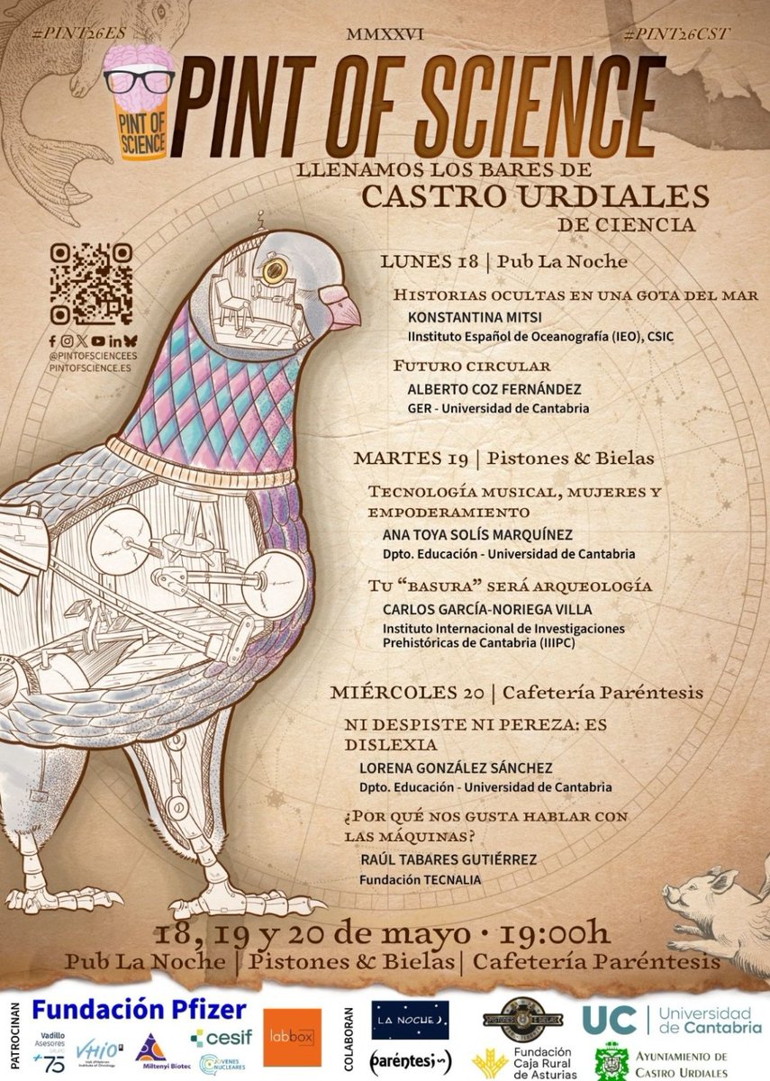 Carlos_Cobo_C's tweet photo. Ahora Carlos García Noriega, "Tú 'basura' será arqueología" en el bar Pistones &amp; Bielas de Castro Urdiales.@UCDivulga @pintofscienceES https://t.co/S6vfPcInRo