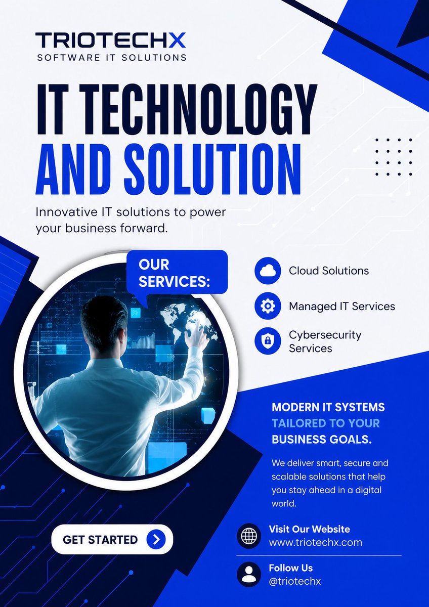 triotechx's tweet photo. 🚀 Smart IT solutions for modern businesses by TriotechX Software IT Solutions!

☁️ Cloud Solutions
⚙️ Managed IT Services
🛡️ Cybersecurity
Secure, scalable &amp; future-ready technology solutions.
🌐 https://t.co/gbiz6SVvMA
#TriotechX #ITSolutions #CyberSecurity #CloudSolutions https://t.co/wOvmBanS8X