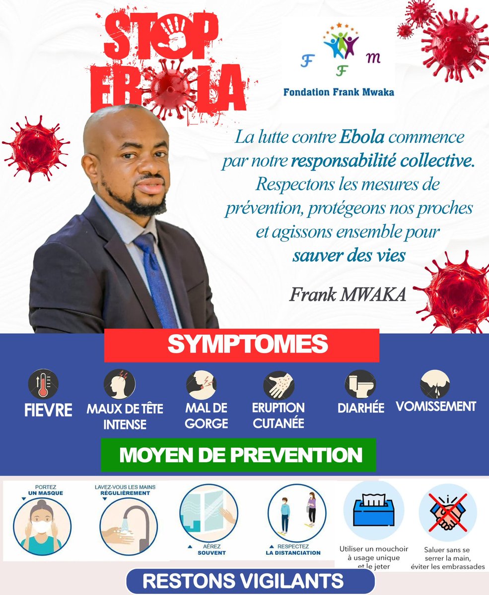 FondationFrank's tweet photo. La Fondation Frank Mwaka mène une campagne de sensibilisation contre Ebola.
#Tujikinge Oui, le virus Ebola tue et constitue une urgence sanitaire majeure. https://t.co/LYNYzhdMyG
