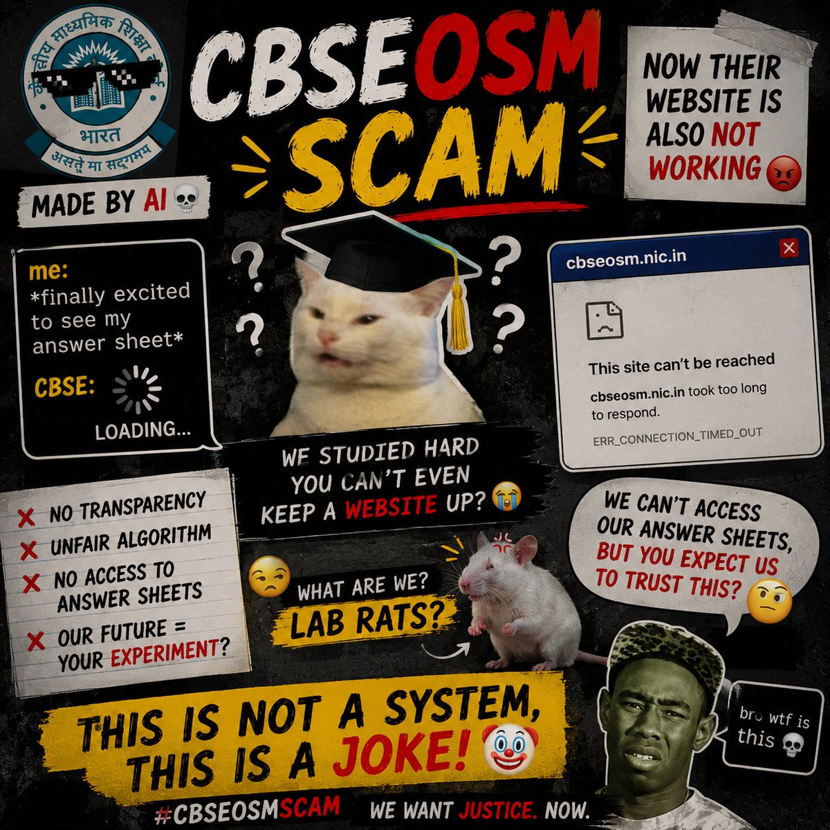 cbseprotest2026's tweet photo. #Cbse #CBSEOSMSCAM OSM SCAM WASNT ENOUGH THAT CBSE DID THE REVAL SCAM ALSO..LET US SEE OUR PAPERS FIX YOUR SITE CBSE HOSH M AAO CBSE!!!! #CBSE #OSMProblem #StudentJustice #EducationSystem #EvaluationIssues https://t.co/B9fxbfRAgu