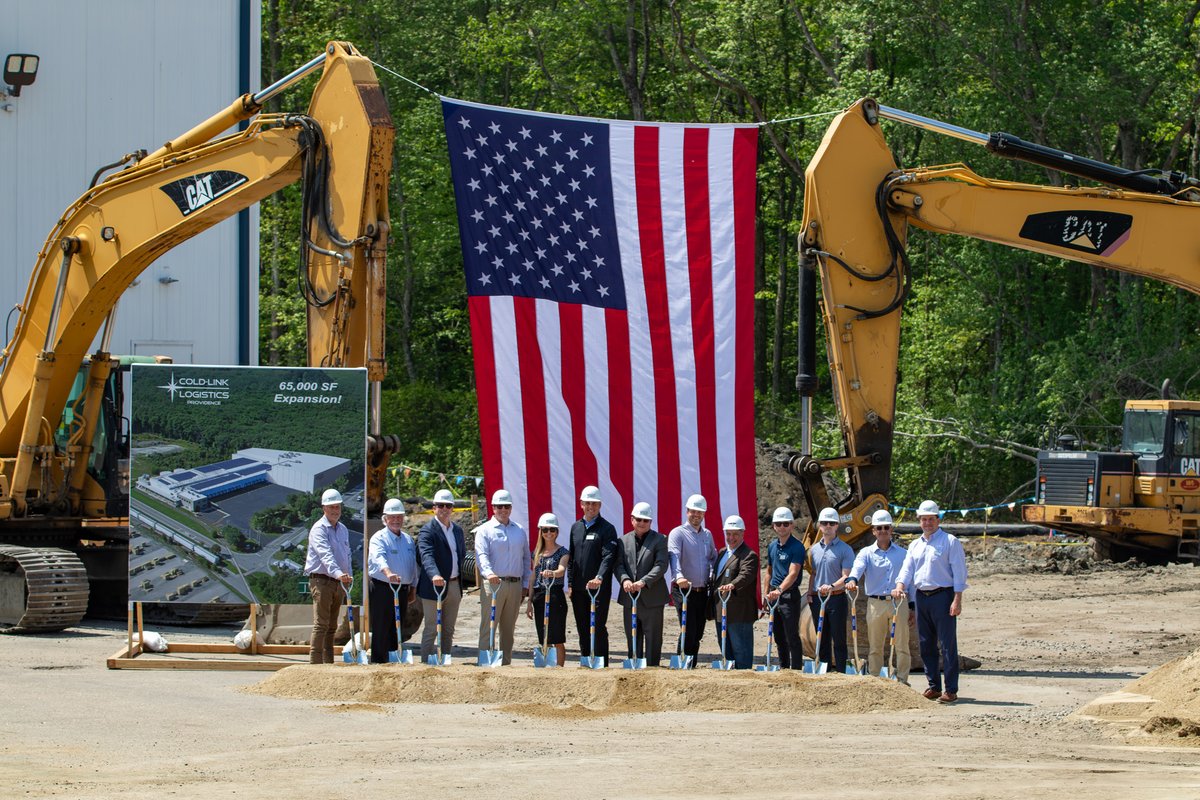 TippmannGroup's tweet photo. Today, we held the Groundbreaking Ceremony for an expansion to Cold-Link Logistics in Providence. 

We're grateful to recognize all of that effort! Now we're full steam ahead on an exciting project 💪

#coldstorageconstruction #coldchain #warehouses #supplychain #designbuild https://t.co/l85tjkU6qa