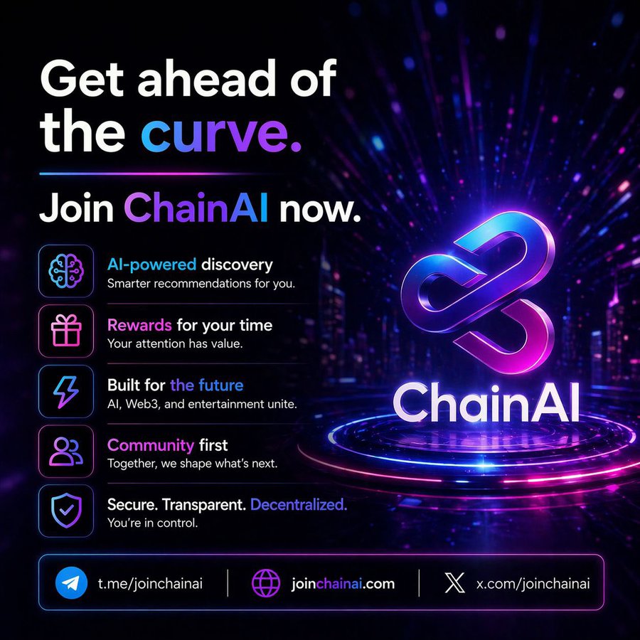 TheMoonHailey's tweet photo. ✨️ The future of finance is definitely moving on-chain.

✨️ AI, smart wallets, automated execution, entertainment, and utility ecosystems like $CHAIN are all part of that next evolution.   
@JoinChainAi 
#ChainAi

✨️ Join presale: https://t.co/84nDIBW2ev https://t.co/Tlz4JbQwnB
