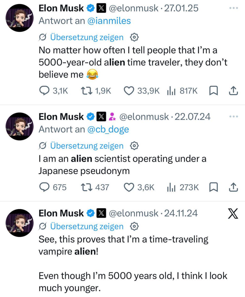 MAGA_Aliens's tweet photo. Elon has been telling us for years but no one believes him. 

@elonmusk https://t.co/AeAxlRbHWQ