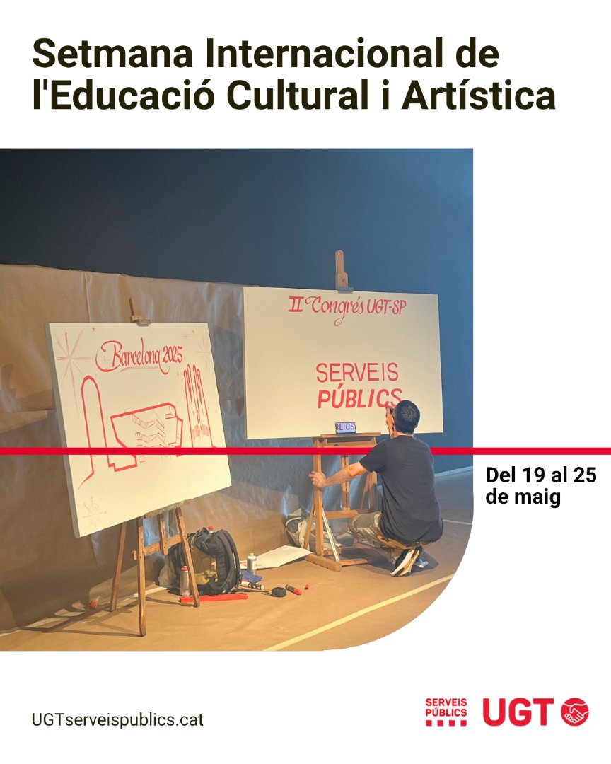 ugt_sp_cat's tweet photo. 🔴 La cultura i l’art també eduquen, transformen i construeixen una societat més crítica, lliure i inclusiva. 🎭📚

En aquesta Setmana reivindiquem una educació que situï la creativitat, la cultura i les arts al centre de l’aprenentatge i del desenvolupament de les persones. https://t.co/y96C5npYT8