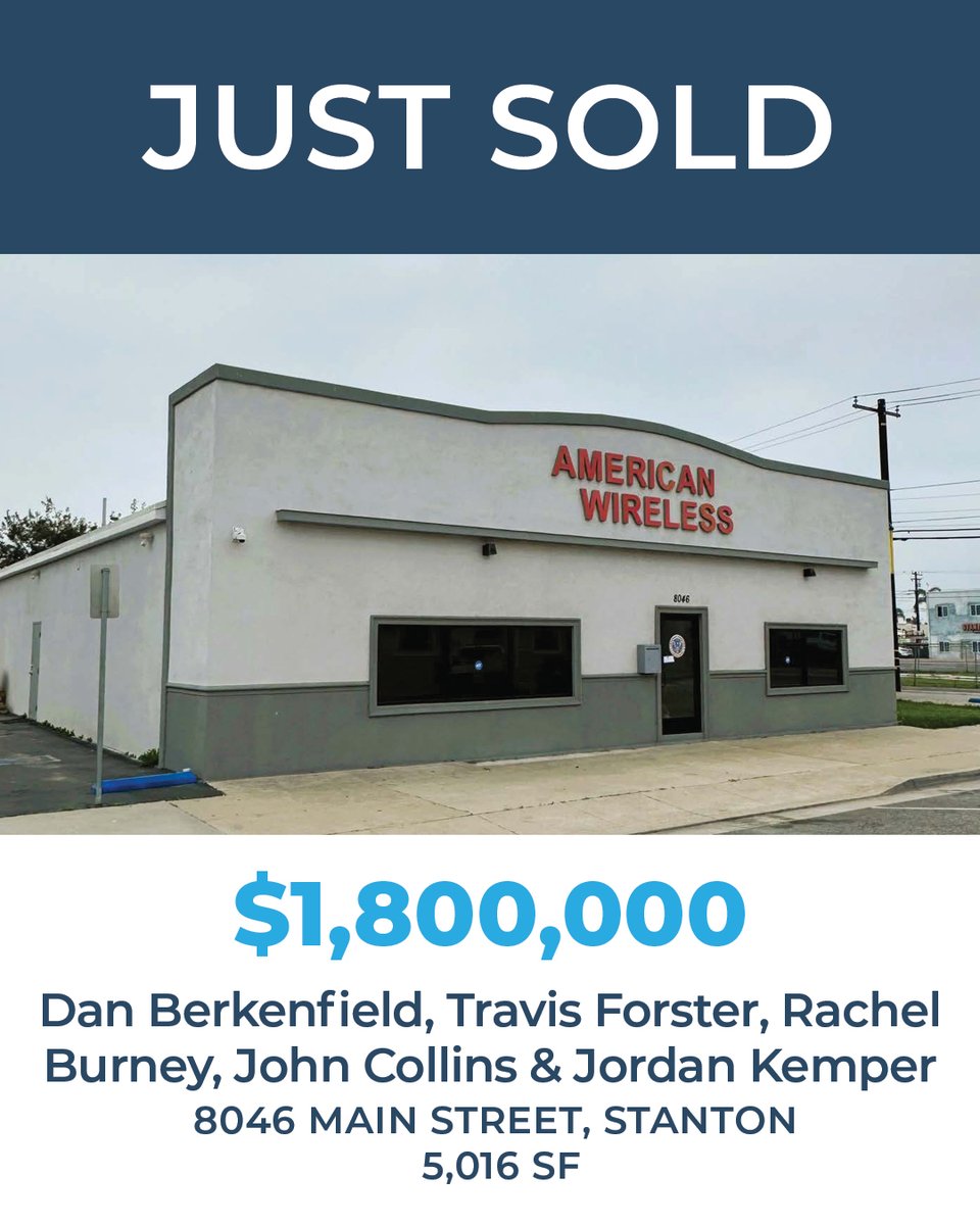 VoitRealEstate's tweet photo. Outstanding teamwork by Dan Berkenfield, Travis Forster, Rachel Burney, John Collins, and Jordan Kemper of Voit’s Irvine office in directing $1,800,000 sale of this 5,016 SF industrial building in Stanton. Berkenfield, Forster and Burner represented the seller, while Collins and Kemper represented the buyer. Cheers!

#VoitRealEstate #CREBroker #RealEstate #CommercialRealEstate #SocalRealEstate #Industrial #CREInvesting #Investing
