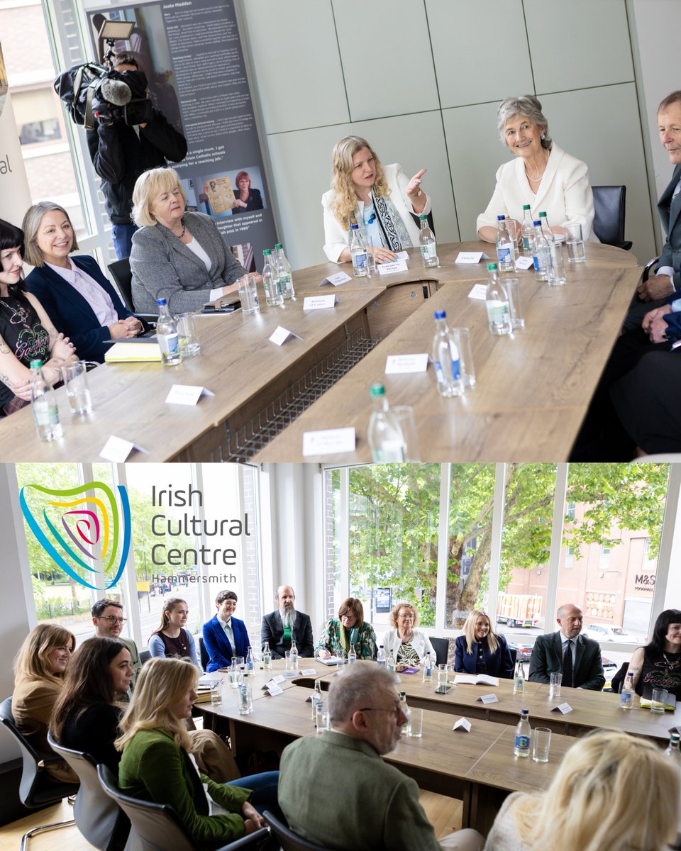 MyICCLondon's tweet photo. A historic day at the Irish Cultural Centre @MyICCLondon welcoming President of Ireland @PresidentIRL Catherine Connolly for the first engagement of her official visit to Great Britain. Music, language and dance celebrating Irish culture at our Hammersmith home. 🇮🇪 https://t.co/eMQ2JTvcdQ