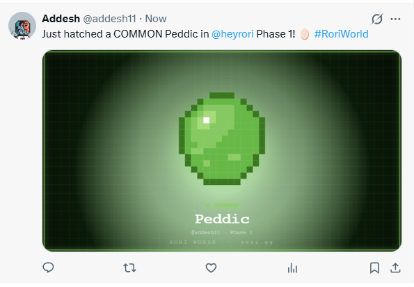 addesh11's tweet photo. @heyrori My egg hatched
0xD6573826efe811687B83A61d623Ab357C0044896 https://t.co/5xOaLtII6B