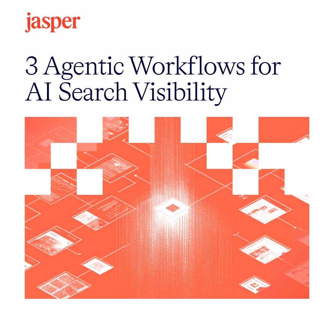 heyjasperai's tweet photo. Improving AI search visibility starts with a simple question:
Where are your content gaps?

For most teams, it comes down to:
→ Outdated content
→ Unanswered buyer questions
→ Competitors showing up first

The teams making progress are turning those gaps into scalable, repeatable marketing workflows.

Learn how it happens in Jasper → https://t.co/rYNmrwWipZ