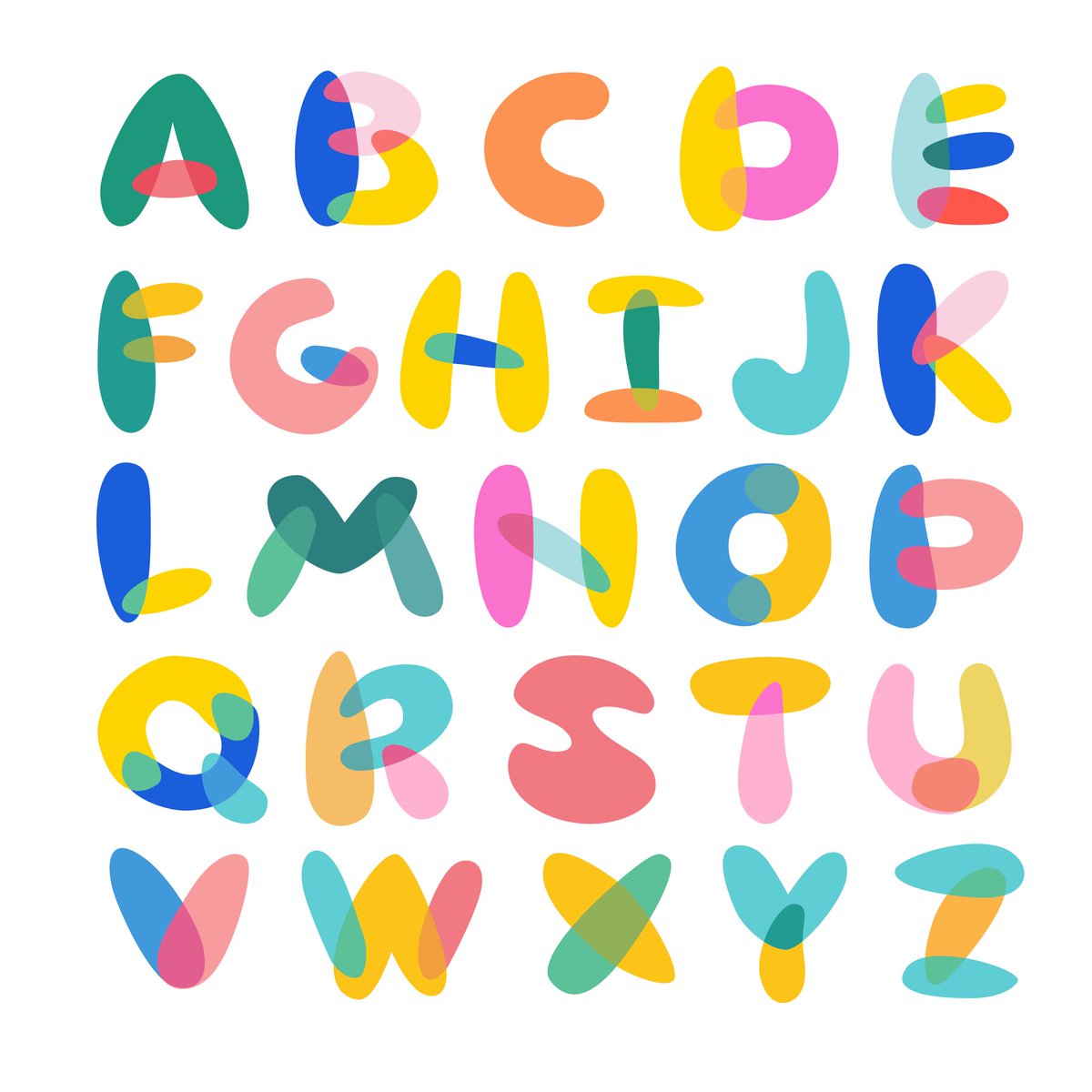 TaraLun's tweet photo. Building a playful alphabet system ✨
Started with rough overlapping shapes and gradually refined them into a clean visual language.

Which letter would you pick as your favorite? https://t.co/zjx27YzEvI