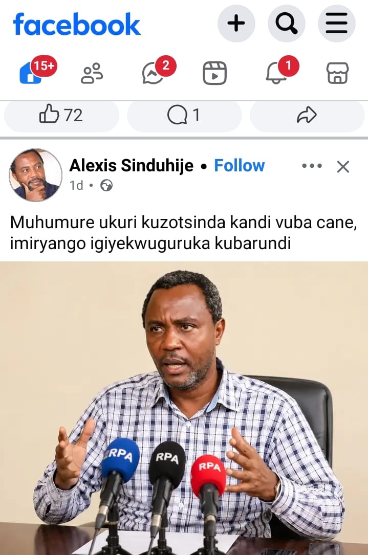 NEpithace's tweet photo. Hari ubutumwa bw'ububeshi buriko burakwiragizwa ku muhora wa Facebook bwitirirwa umukuru w'umugambwe MSD.

Umugambwe #MSD urasubiye kwibutsa ko umukuru wawo Alexis Sinduhije adakoresha urubuga rwa #Facebook.

Mwirinde cane abo bamwiyitirira. https://t.co/F3n3iFiuwv