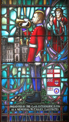 CanadianAesth's tweet photo. Memorial Stained Glass window, Class of 1934, Royal Military College of Canada https://t.co/1YPjLOb9F7