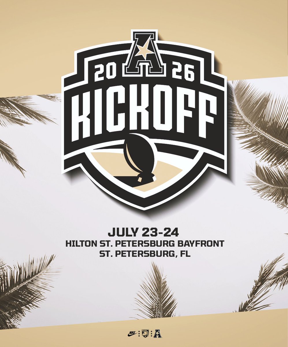 ArmyWP_Football's tweet photo. 🏈 will be here before you know it!

The 2026 American Kickoff will be held July 23-24 in St. Petersburg, FL ☀️

#GoArmy x #AmericanFB https://t.co/5dThbgwOxk