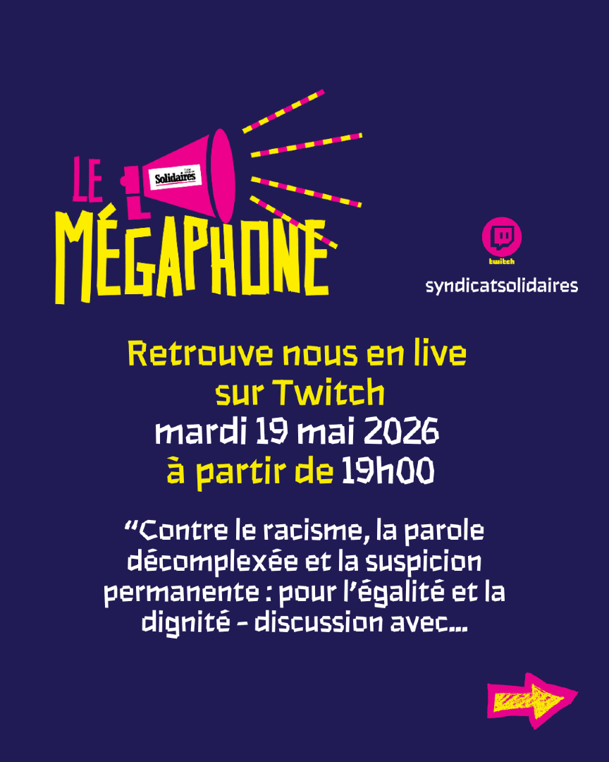UnionSolidaires's tweet photo. 🔥 C'est ce soir ! 
On se retrouve à 19h sur Twitch pour parler d'antiracisme, de ses ressorts et de notre pouvoir d'agir.
A tout à l'heure 🎥 https://t.co/D6c21bUoCQ
