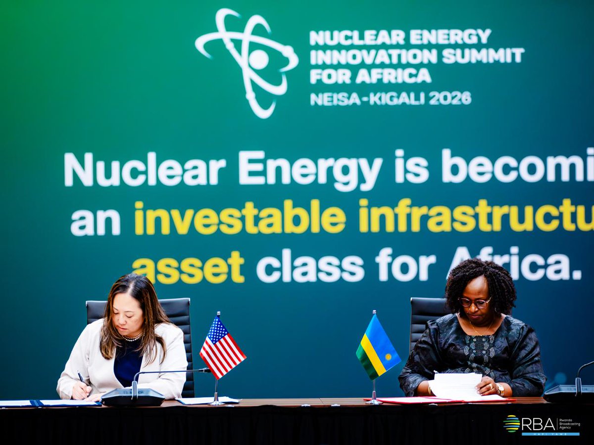 rbarwanda's tweet photo. On Tuesday, Acting Principal Deputy Assistant Secretary in the U.S. Department of State Bureau of Arms Control and Nonproliferation Renee Sonderman and Minister of State for Foreign Affairs and International Cooperation of the Republic of Rwanda, Dr Usta Kaitesi, signed a Memorandum of Understanding Concerning Strategic Civil Nuclear Cooperation (NCMOU) to advance peaceful civil nuclear cooperation between the United States and Rwanda. #RBANews