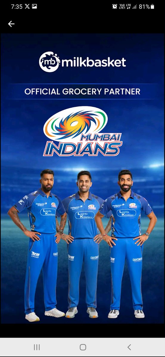 Hardikms0711's tweet photo. @mipaltan is official grocery partner of @Milkbasketin , but Milk basket is not delivering in Mumbai 🤔🤣 https://t.co/O9yUI1cyPC