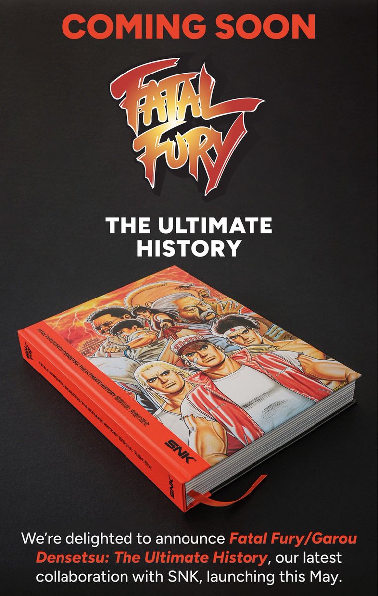 bitmap_books's tweet photo. Fatal Fury/Garou Densetsu: The Ultimate History

Discover an unprecedented visual and written history, which explores the series’ emergence within SNK.

Pre-orders open 20th May 

🕔 17:00 BST
🕕 18:00 CEST
🕛 12:00 EDT
🕘 09:00 PDT

Shipping starts 26th May 📦

Get a stock alert here: https://t.co/FbgkoE4d7H

#bitmapbooks #books #fatalfury #snk @SNKPofficial