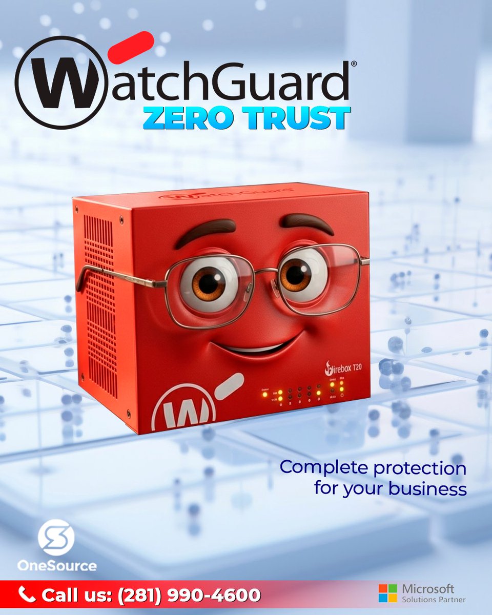 OneSourceCloud's tweet photo. Your firewall can’t stop a stolen password. That’s why modern security starts with Zero Trust: Never trust. Always verify.

OneSource + WatchGuard helps you validate every user, device, and connection before access is granted—so attackers can’t “blend in.”

Contact us! https://t.co/lOWfxrC0cc
