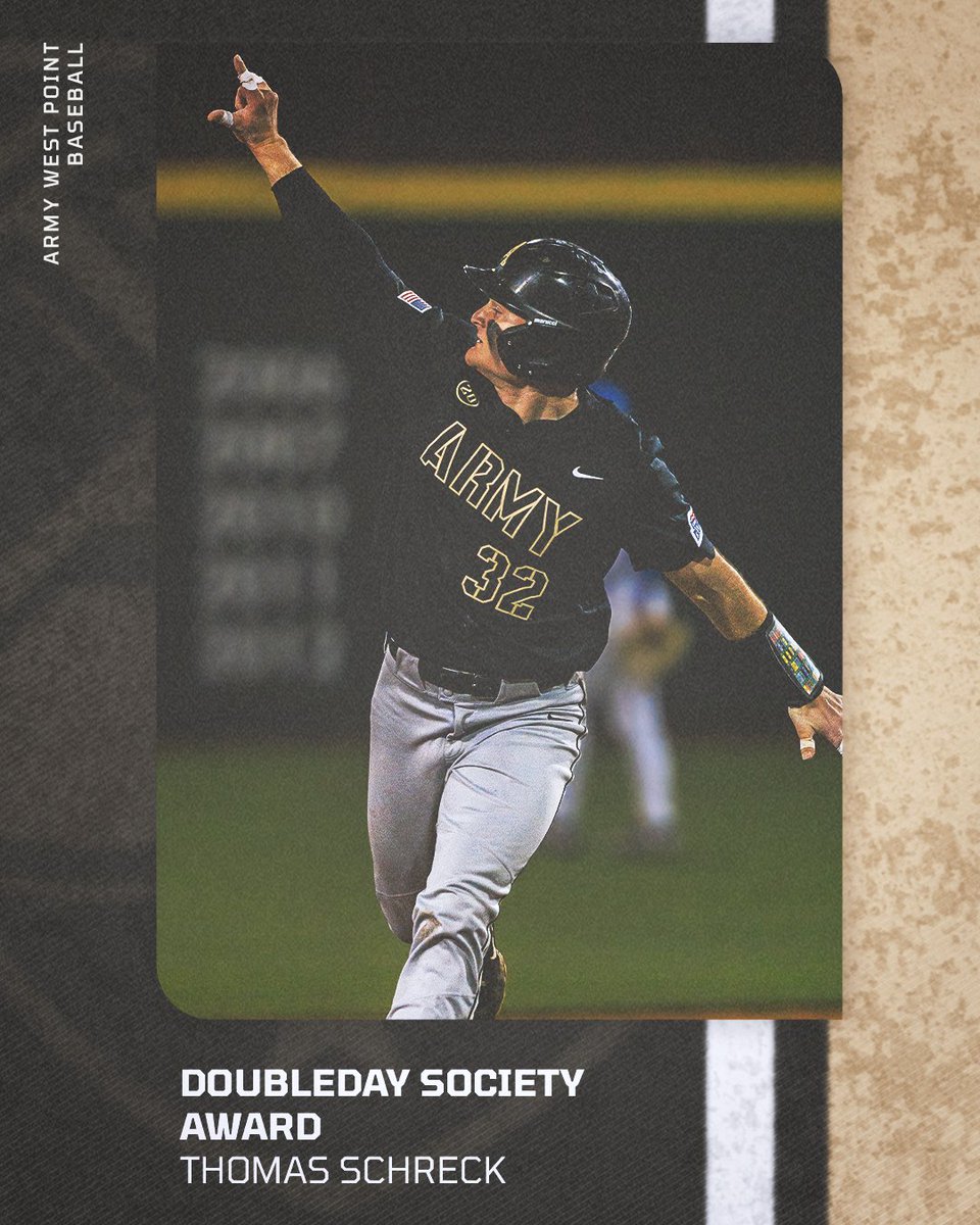 ArmyWP_Baseball's tweet photo. It's Schreck's swamp, and we're just living in it!

We announce the first of our team awards with the Doubleday Society Award!

This award is given to the team member who best exhibits each pillar (academic, athletic, military) at the academy, and in 2026 goes to Thomas Schreck! https://t.co/1ikeml8fNF