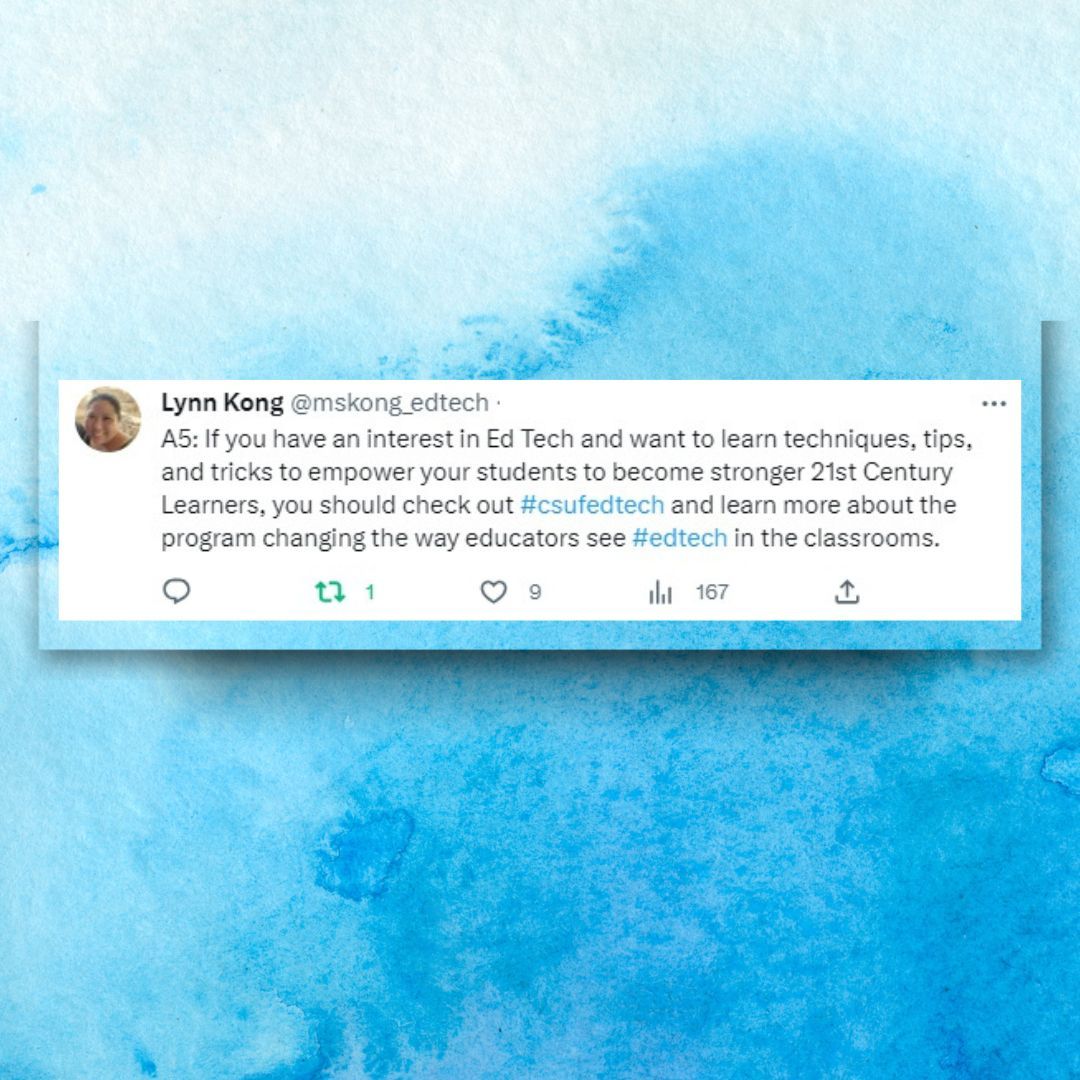 CSUF_EdTech's tweet photo. Lynn @mskong_edtech says, "If you have an interest in a tech and want to learn techniques, tips, and tricks to empower your students to become stronger,..." #whyshouldyoujoinus #BecomeAnEdTechTitan #tellyourfriends @CSUFofficial @csufcoe https://t.co/od1JiUgSb4