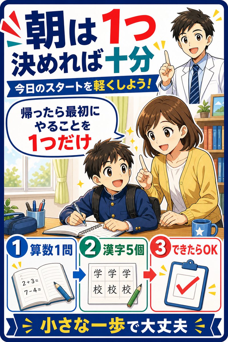 奨学社　復習テキスト　1年生　算数　漢字　中学受験 朝から全部うまく回らない日、ありますよね。 そんな日は「帰ったら