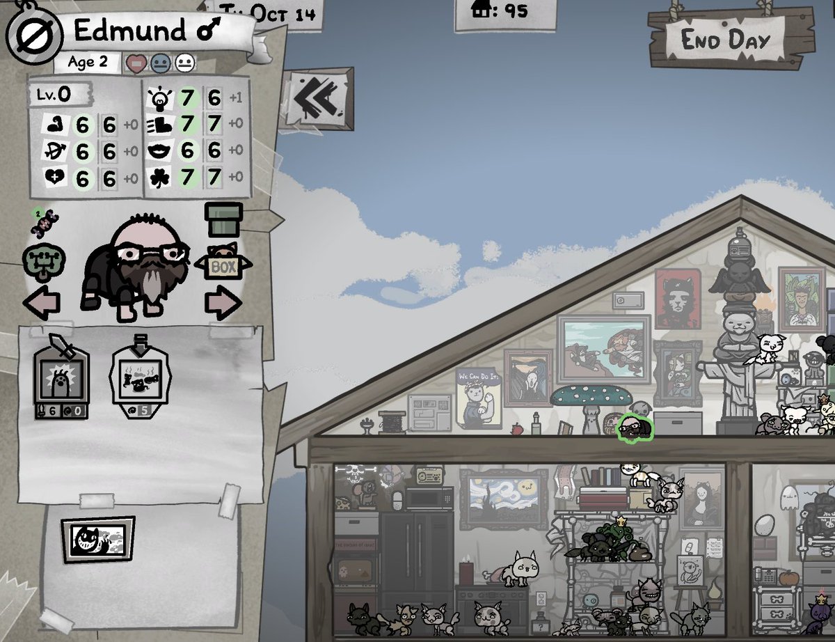 safomeART's tweet photo. do all the special cats have random stats &amp; passives
why is my Edmund a serial killer... I'm scared of this thing https://t.co/QnfiCcJrKP